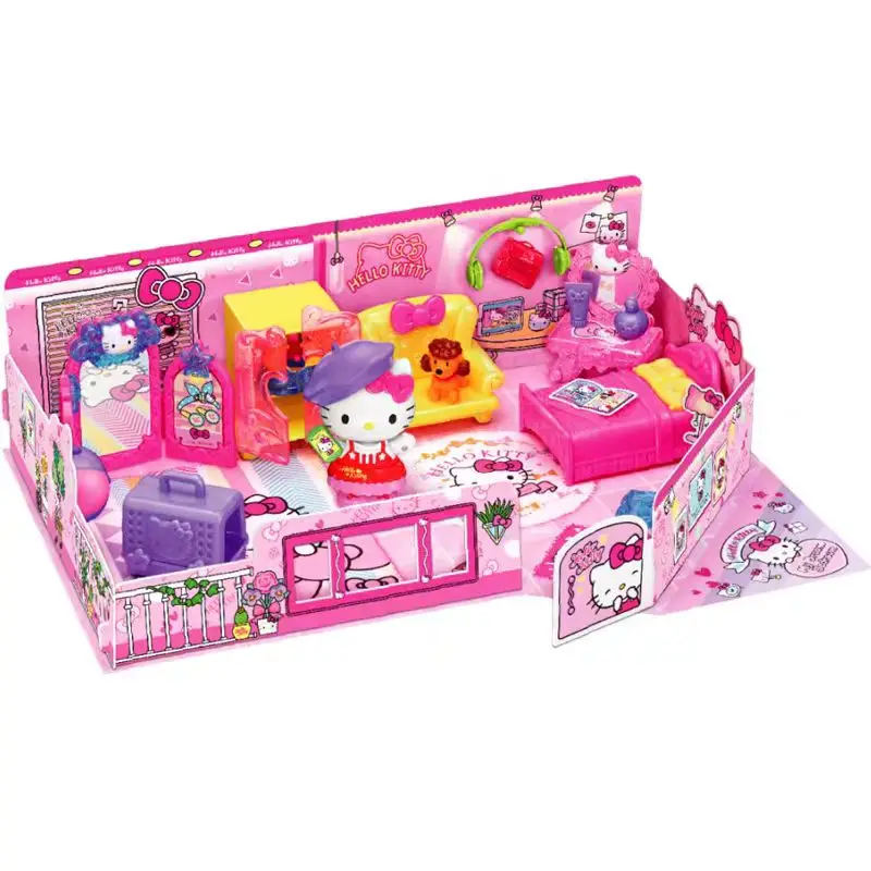 Hello Kitty's veelzijdige styling droomkamer 50127 aankleedpop meisje simulatie kamer meubilair speelhuis speelgoed