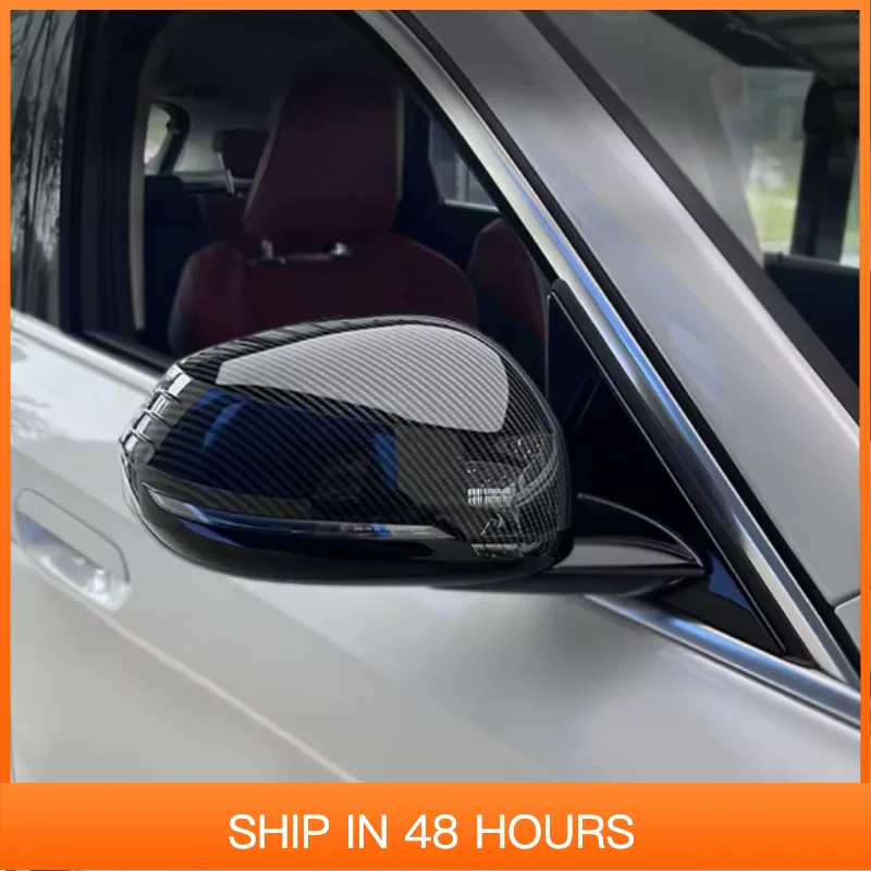 

New LHD RHD For BMW X1 U11 2023 2024 ABS black rearview mirror protection rear rain eyebrow cover decoration Exterior accessorie