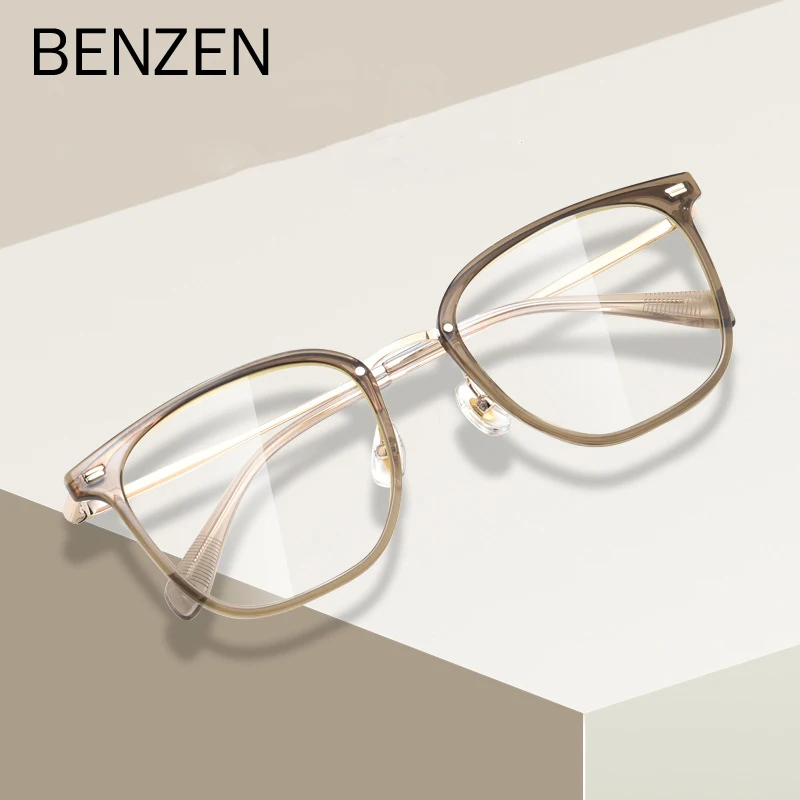 

BENZEN Titanium Retro Prescription Eyeglasses Women Men Optical Glasses Frame Myopia Acetate Spectacles Eyewear 5899