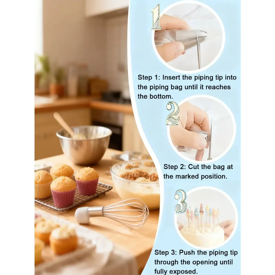 5PCS Stainless Steel Piping Tips Set, Washable Cake Decorating Nozzles for Cupcakes, Cookies & Baking - Detail 1