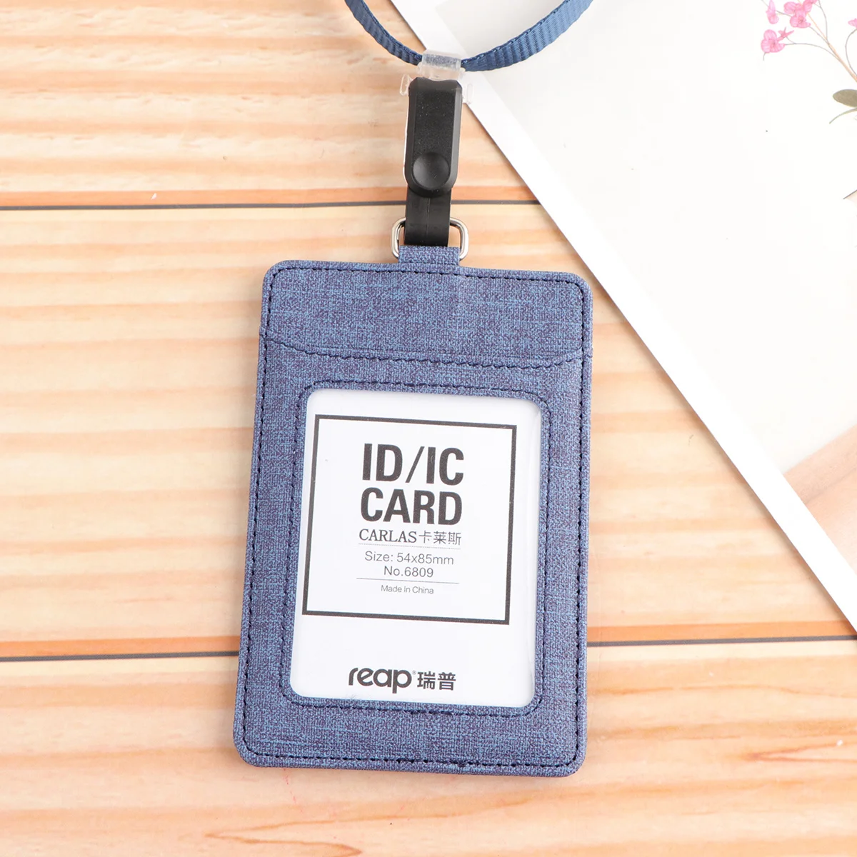 

Cloth Badge Holder Detachable Id Holders Neck Strap Business Daily Use Students Vertical Version Navy Premium Fabric 3