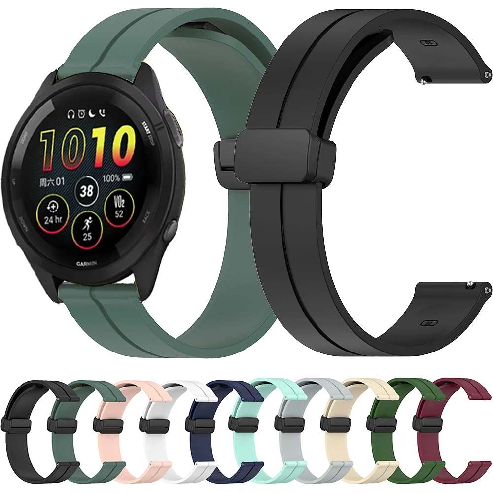 22mm Silicone Watch Band for Garmin Forerunner 265 255 955 745 Sport Strap Bracelet Watchband for Vivoactive 4 /Venu 2 3