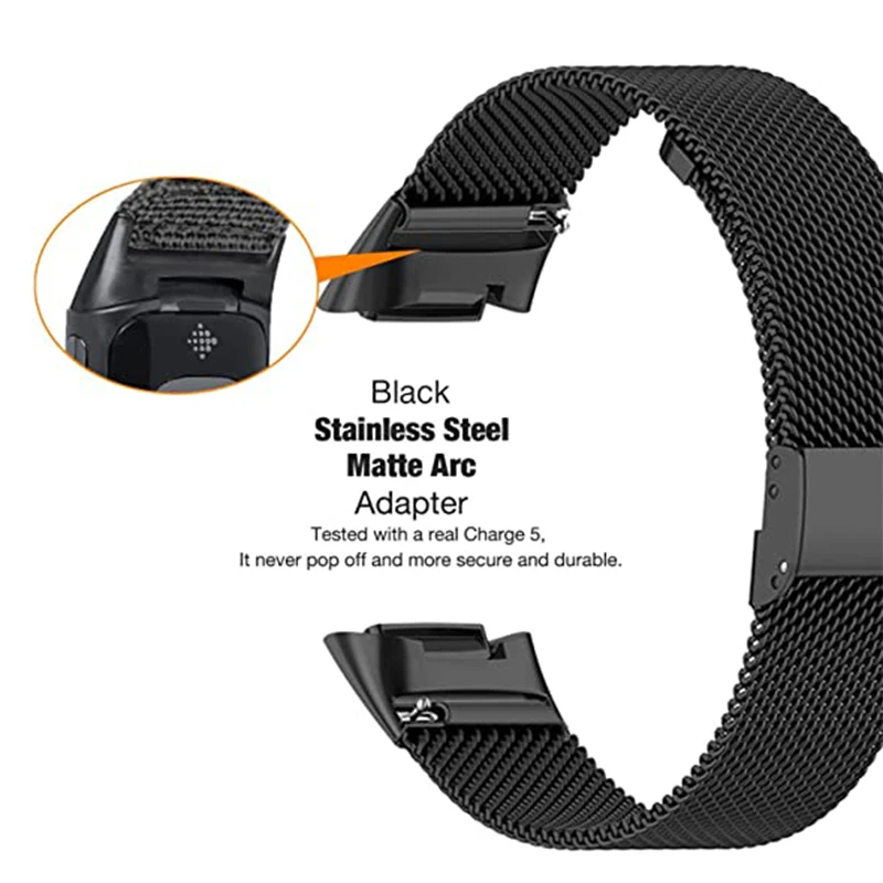 Premium-Milanese-Armband für Fitbit Charge 6 5, Edelstahl-Mesh-Uhrenarmbandschlaufe für den Austausch des Fitbit Charge 6
