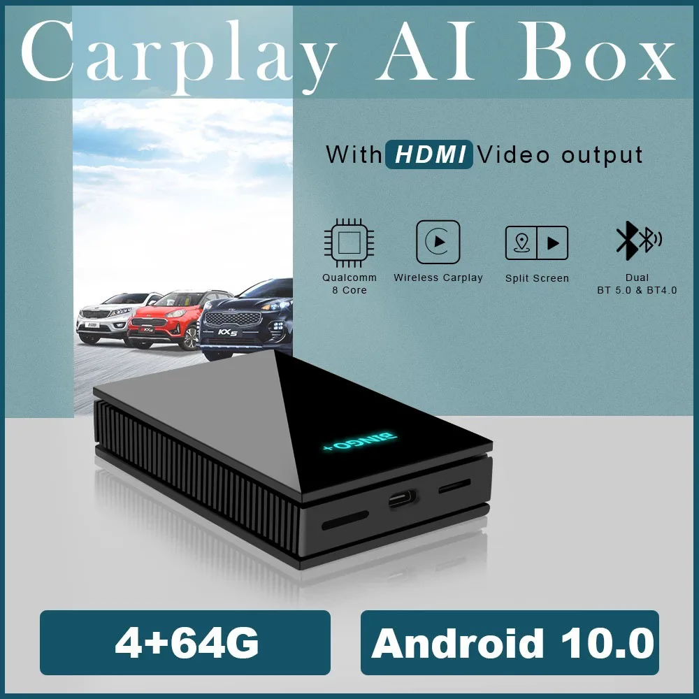 Plug and Play Universal Wireless Car Play Interface Smart Android 10.0 Multimedia Video CarPlay AI Box