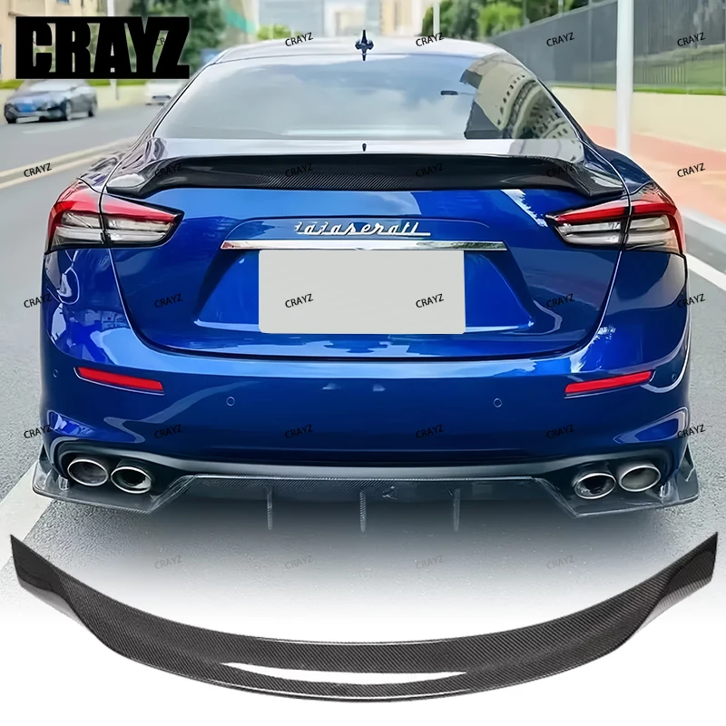 

For Maserati Ghibli 3.0T S Q4 2014 2015 2016 Car Styling Carbon Fiber / FRP Rear Spoiler Trunk Wing