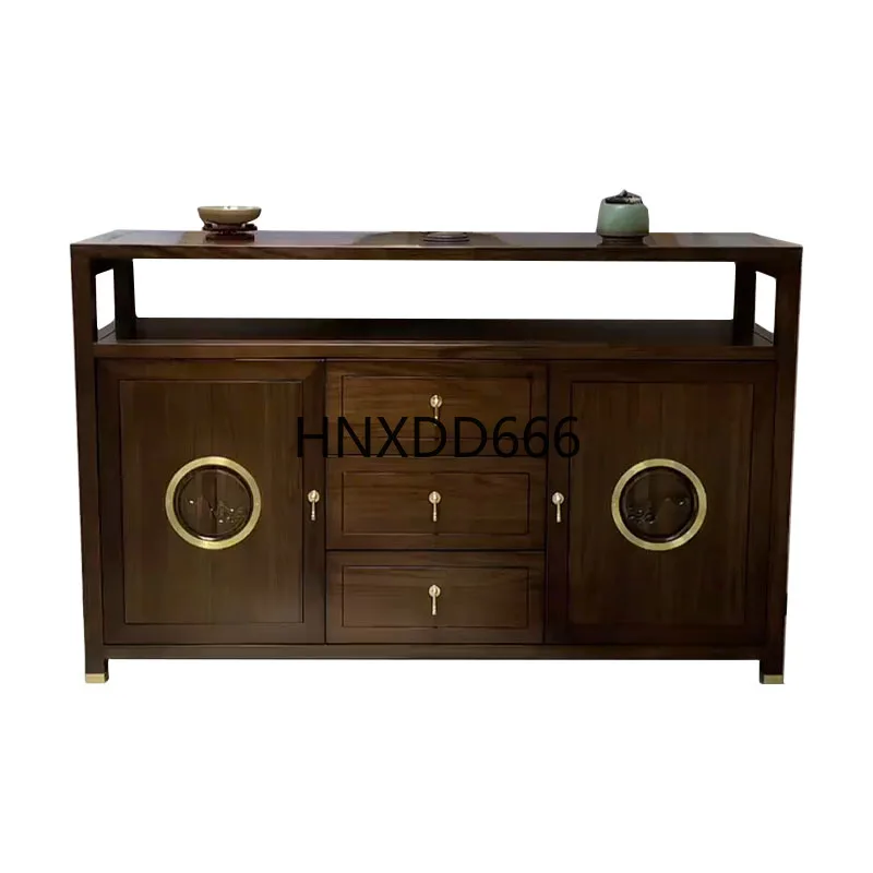 

New Chinese ebony dining side cabinet Modern simple solid wood porch cabinet