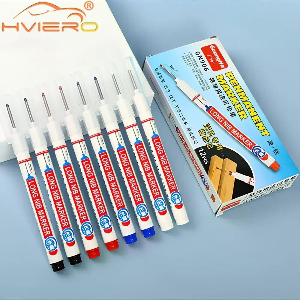 4PCS Deep Hole Long Nib Head Markers Metal Perforating Pen 20mm Waterproof Fashion Bathroom Woodworking Decoration Multi-Purpose