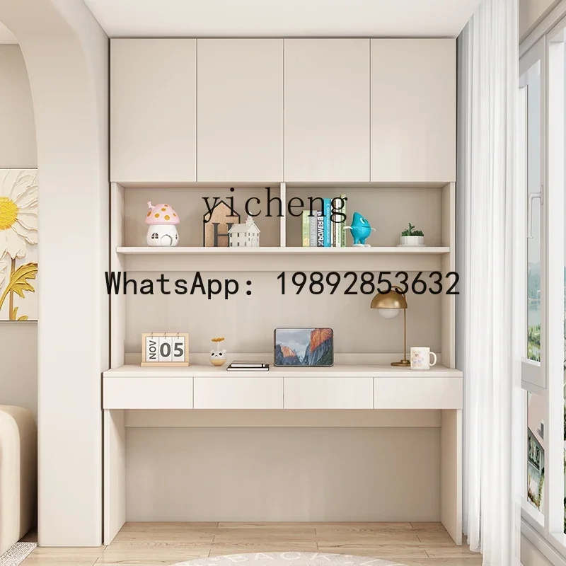 X9 Solid Wood Computer Desk Bedroom Home Desk Integrated Wall Multifunctional Learning Workbench