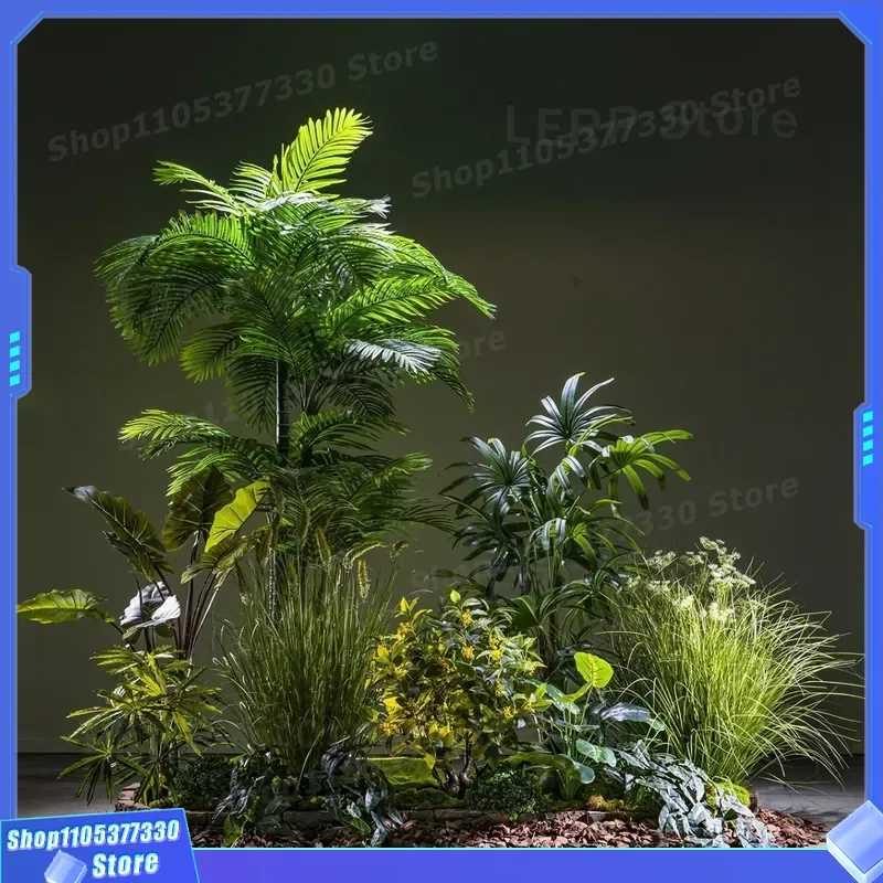 Large Artificial Green Plant Indoor Floor Decoration Bionic Tree Potted Landscape Simulation Foliage for Home Office Window