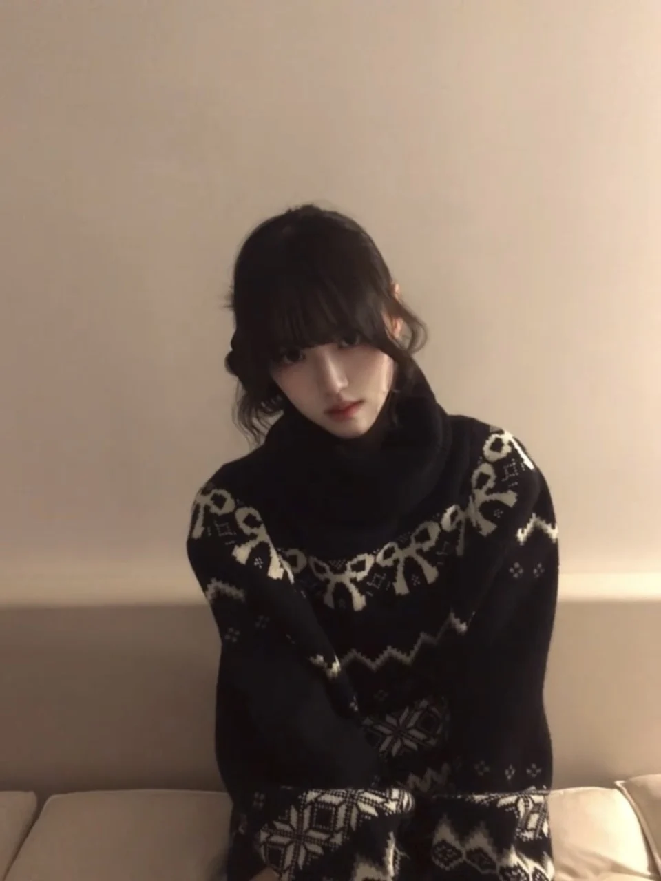 Suéter Holgado Retro Americano de Punto Fair Isle para Mujer, Conjunto de Otoño Invierno, Estilo Delgado y Moderno