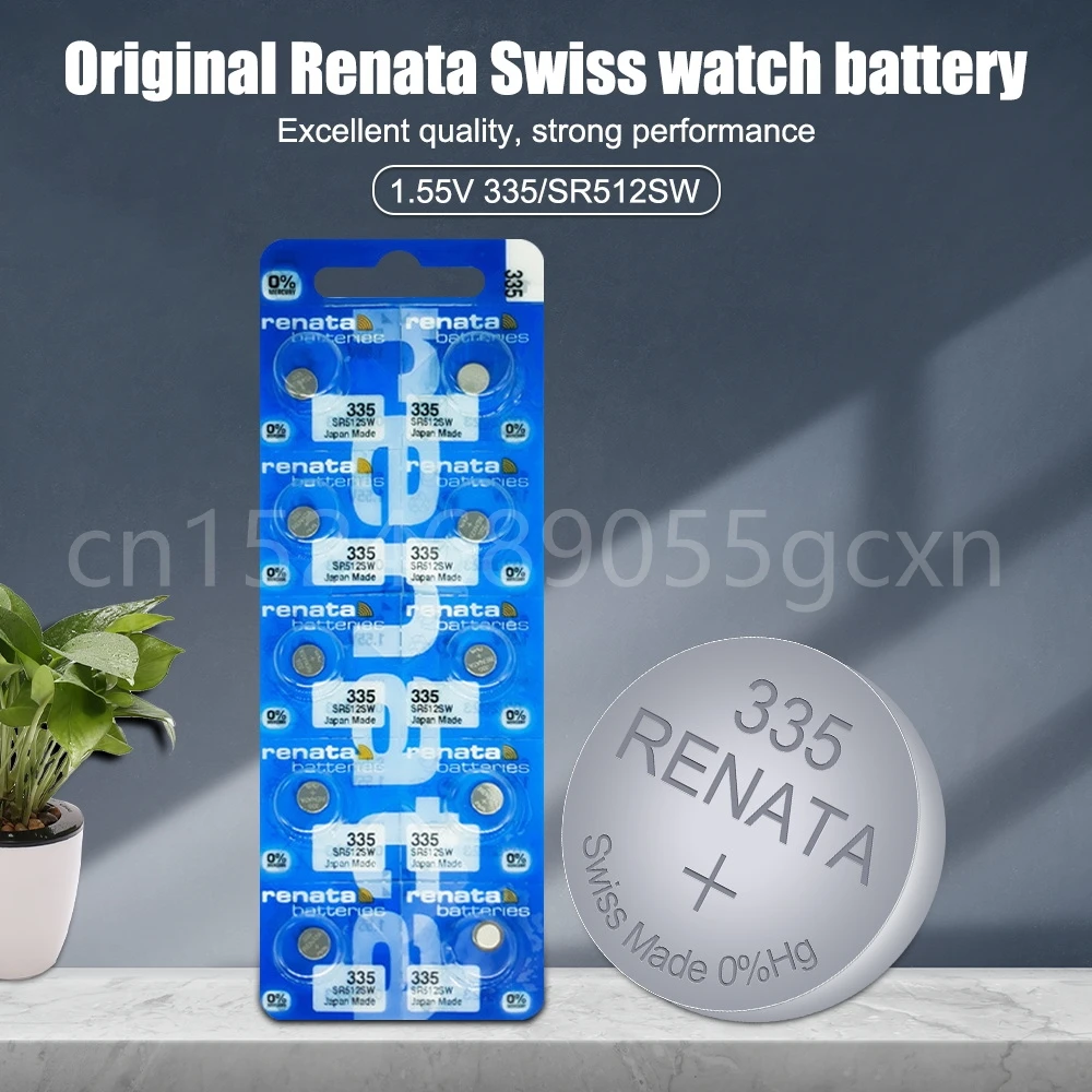 1.55V 100% Original Renata 335 SR512SW 512 Silver Oxide Battery for Watch Calculator Scales Toys Remote Control Button Coin Cell