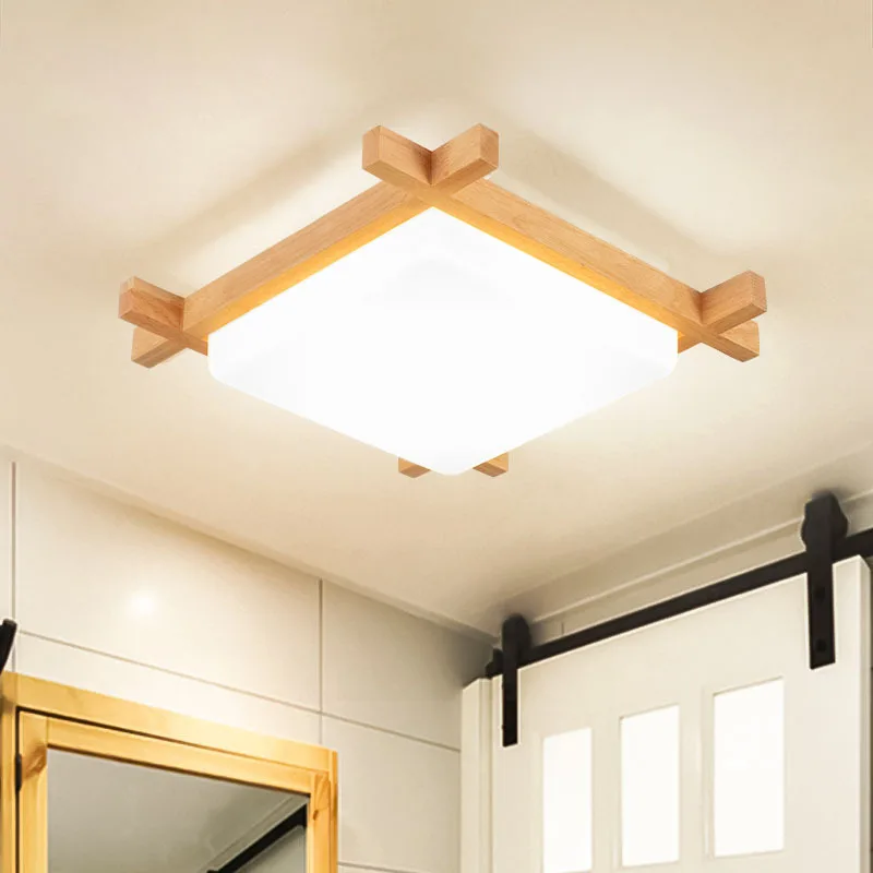 

Chinese ceiling Lights wood lampshades flush mount ceiling light Living room sitting room Bedroom wooden ceiling lights