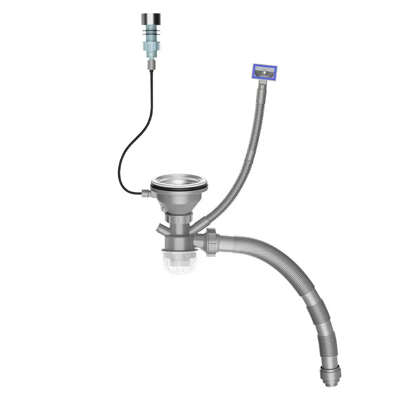 Kitchen washbasin drain set easy to install, single slot anti return odor drain pipe, stainless steel single slot universal
