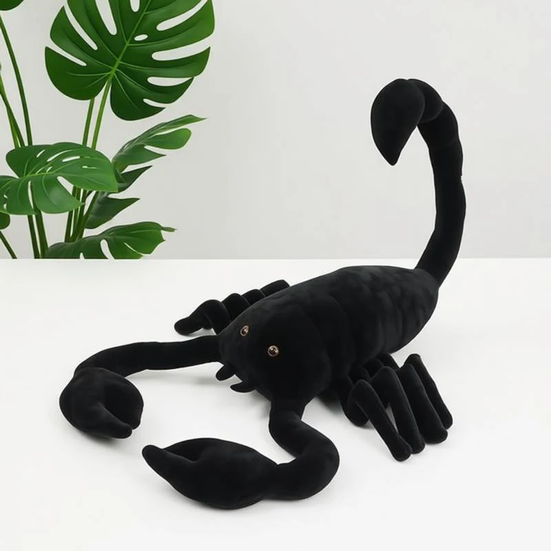 

Новые кавайные плюшевые игрушки со скорпионом, черные мягкие игрушки, скорпион, супер мягкие куклы, спальный компаньон для детей, девочек и мальчиков, декор комнаты
