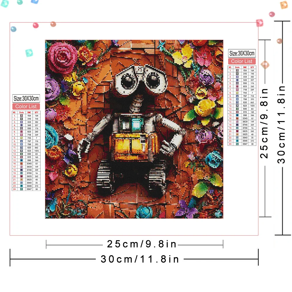 Disney Diamond Painting Wall E Diamond Mosaic Cartoon Embroidery Complete Kit Handmade Gift Home Decor