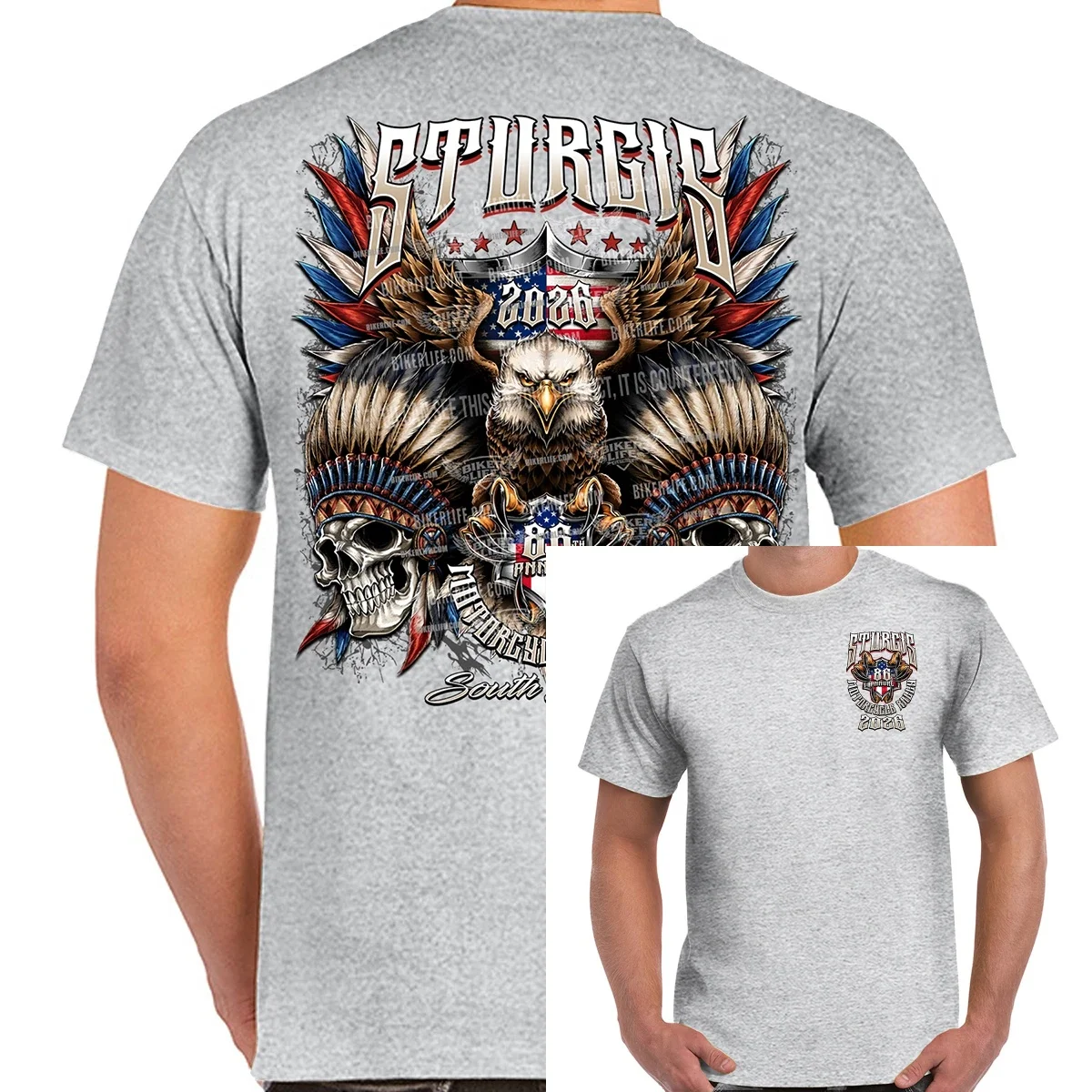 New 2026 Sturgis Motorcycle Rally Indian Freedom Eagle Graphic Printing High-end Luxury Unisex Style Both of Men and Women
