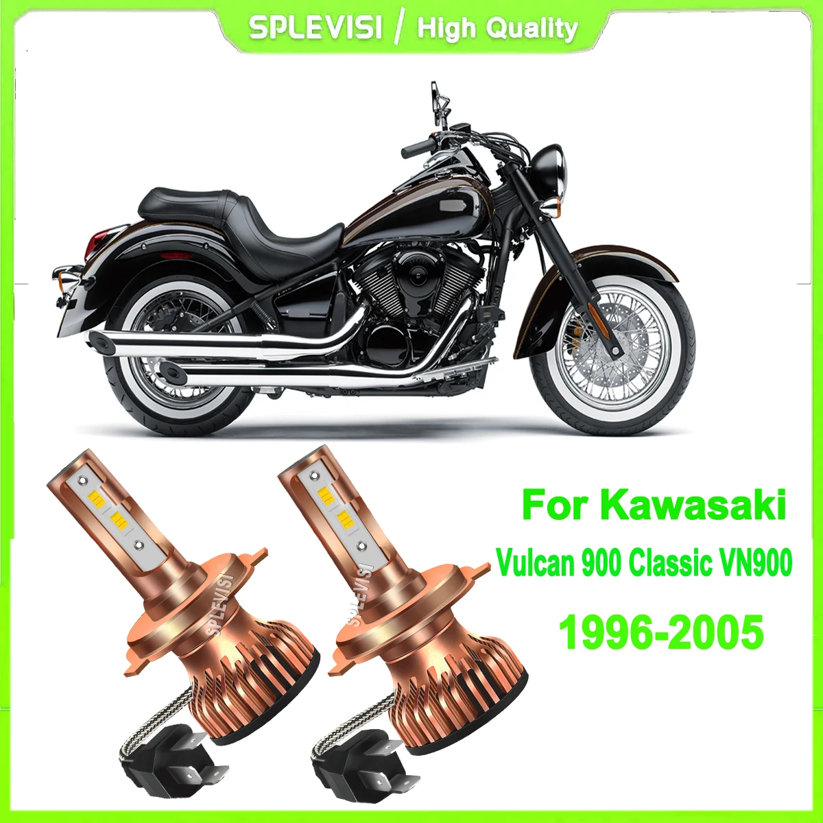 

H4 HS1 9003 led headlight high low beam 6000K Conversion set For Kawasaki Vulcan 900 Classic VN900 2006 2007 2008 2009 2010-2023