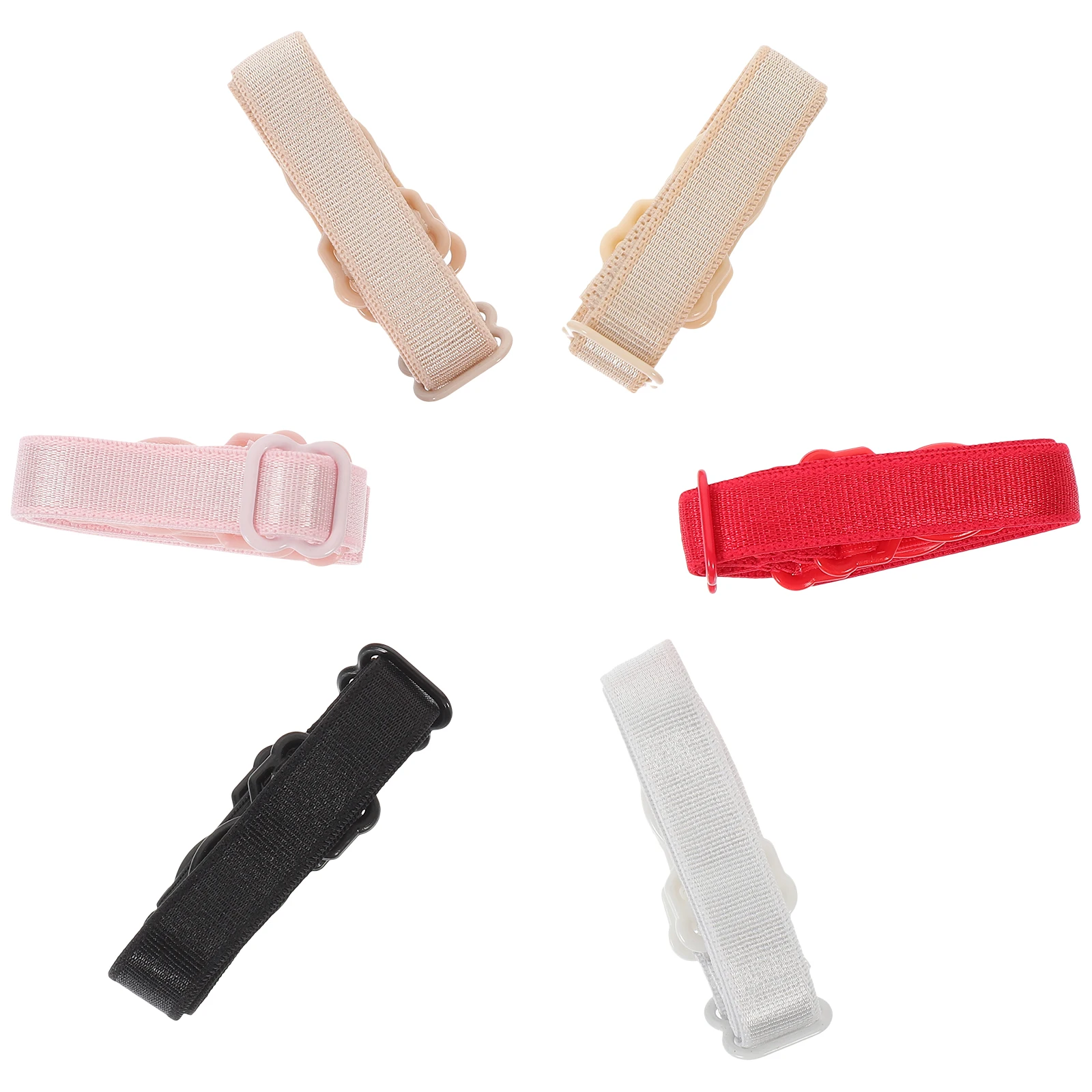 

6pcs Anti-slip Bra Straps Sports Clips Lingerie Buckle Smooth Edge Adjustable Non-slip Bra Strap For Women Underwear