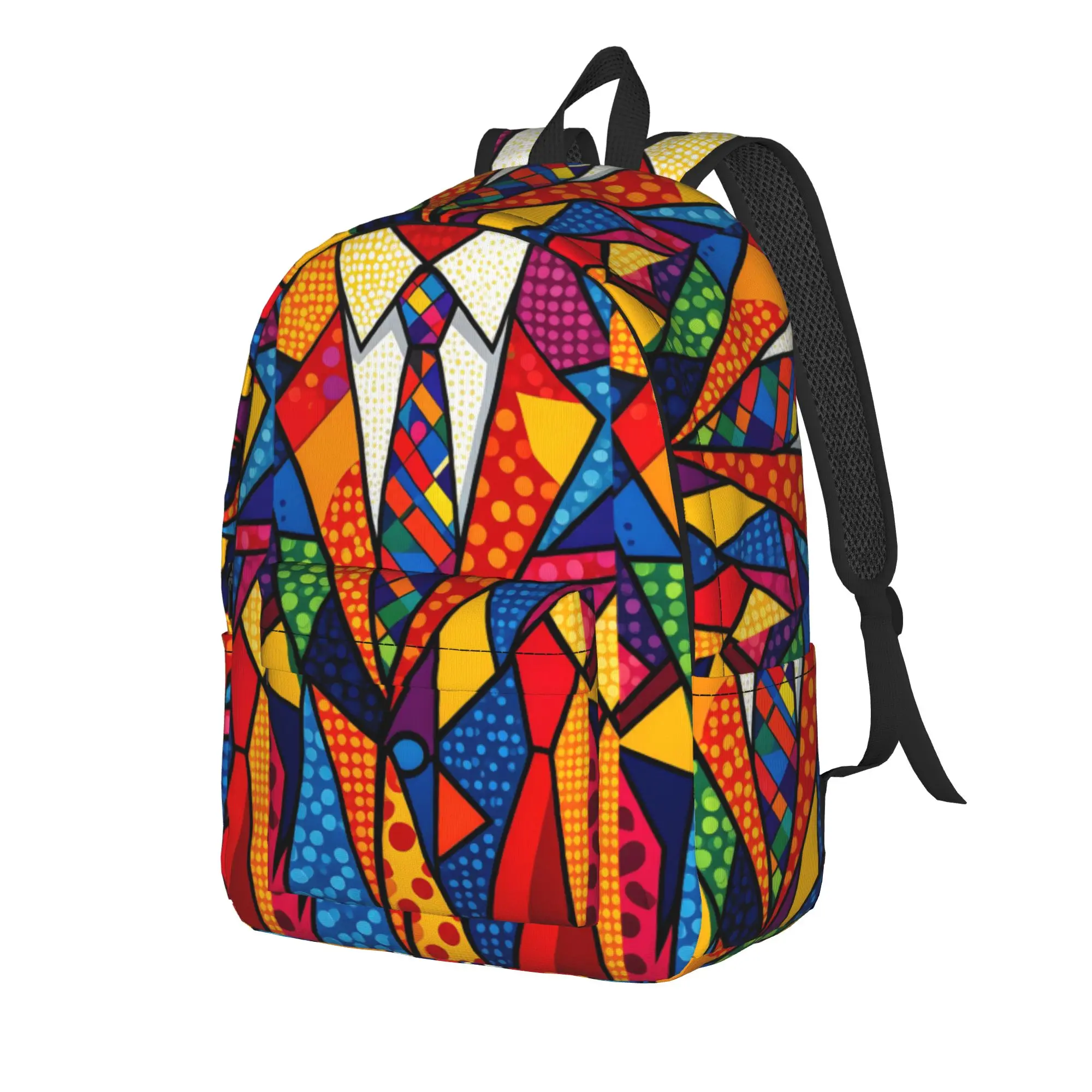 Geometric Suit Pop Art Backpack  Female Polyester University Backpacks Durable Fun School Bags Rucksack
