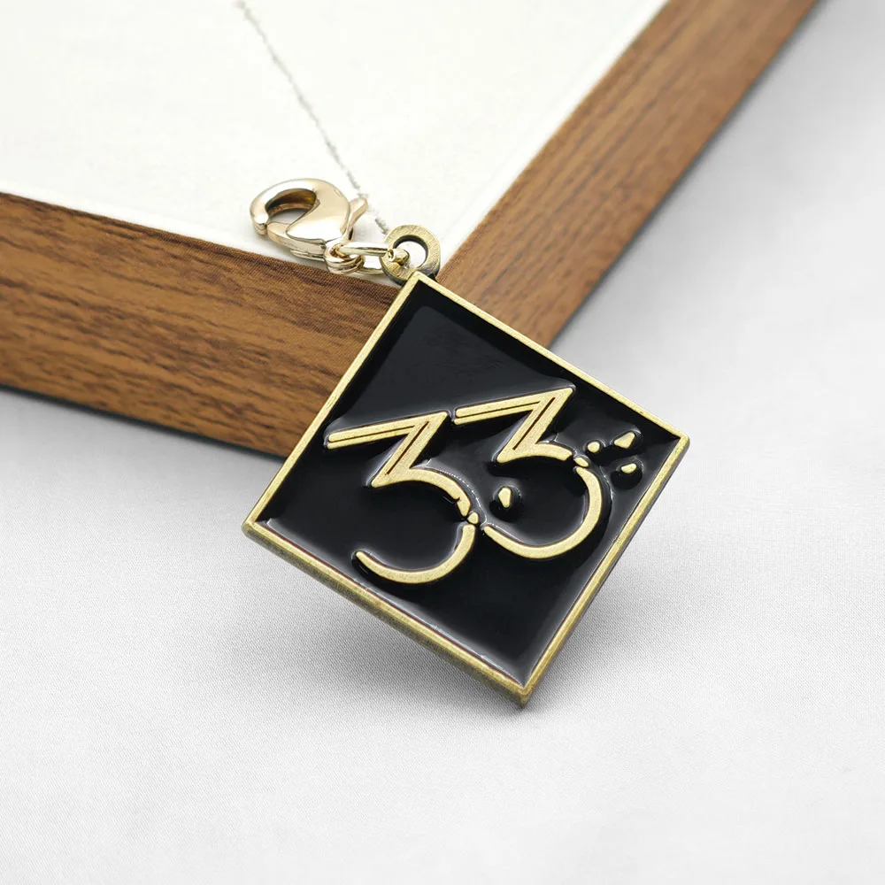 Clair Obscur Expedition 33 Keychain Game Peripheral Pendant Pendant Double Sided 33 Metal Keyring Gamer Collection Jewelry Gift