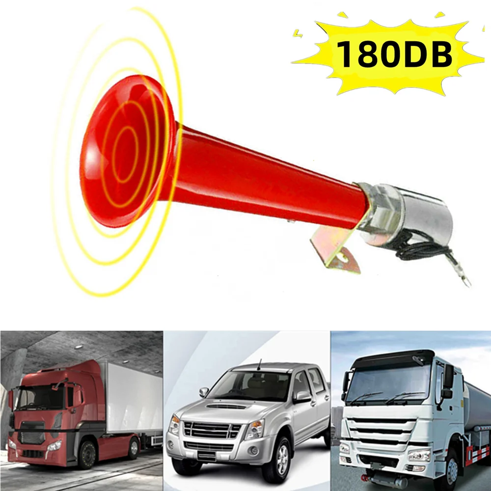 

Super Loud Car Air Horn 12v/24v Alarm Horn 180dB Electric Air Compressor Horn Signal Alarm for Car Truck Motorcycle Van