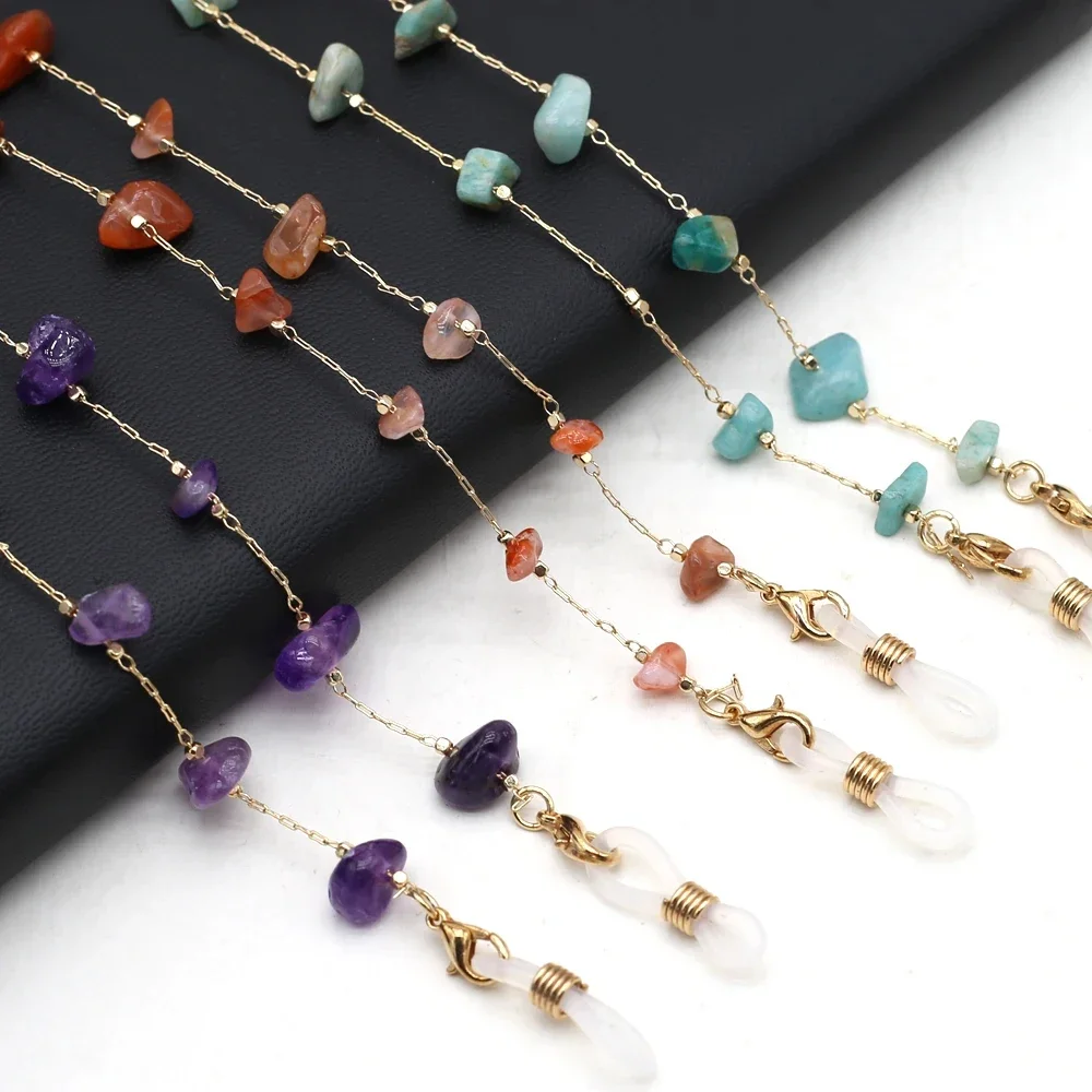 AliExpress NONE Glasses Chain Accessories Natural Stone Crystal Gravel Eyeglasses Chains For Women Men Glasses Mask Accessories Length 80cm