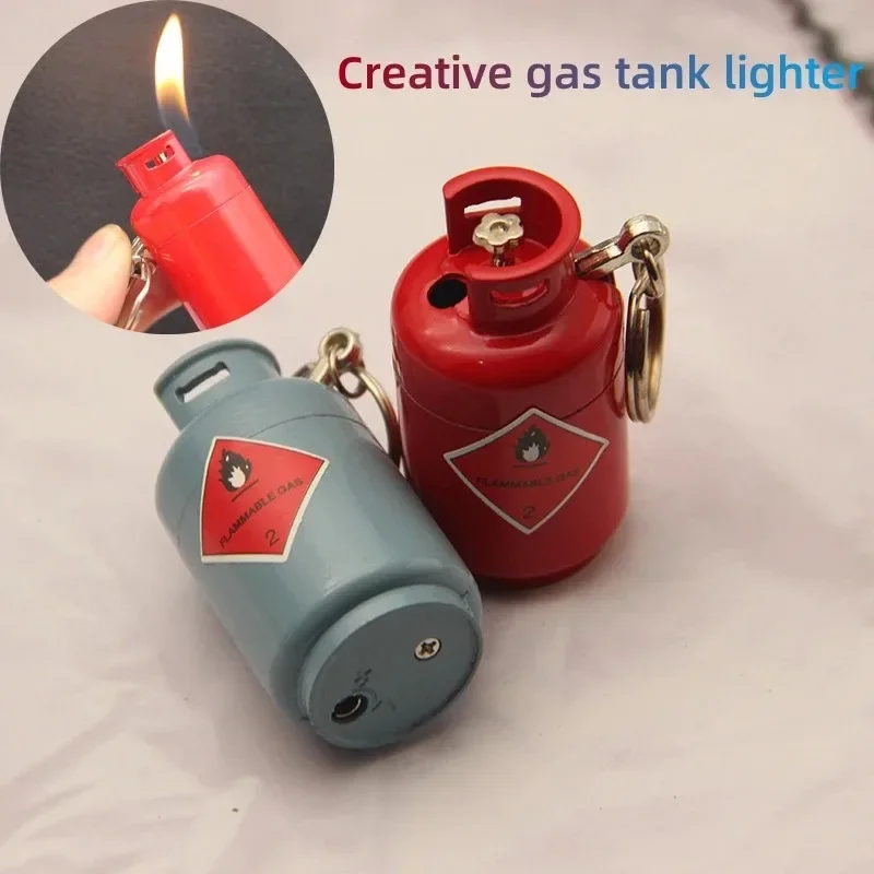 Creative Gas Tank Lighter Metal Portable Open Wind Proof Torch Igniter Butane Gas Lighter Outdoor Barbecue Cigar Gift for Men