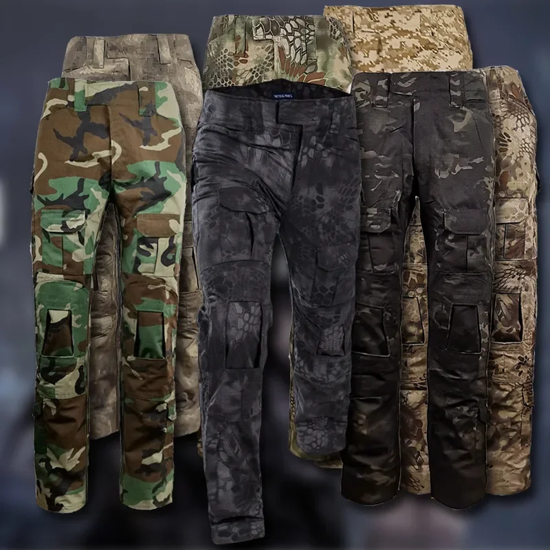 

Men Combat Pants Tactical Cargo Trousers Camo Working Trekking Hiking Hunting Clothes Outdoor Sports Airsoft Training BDU Pants