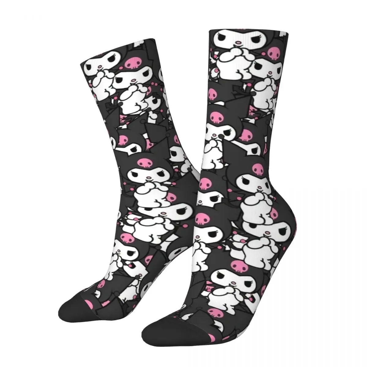 

Happy Funny Male Men Socks Casual Kawaii Kuromi Pattern Sock Polyester Cartoon Sport Women Socks Spring Summer Autumn Winter