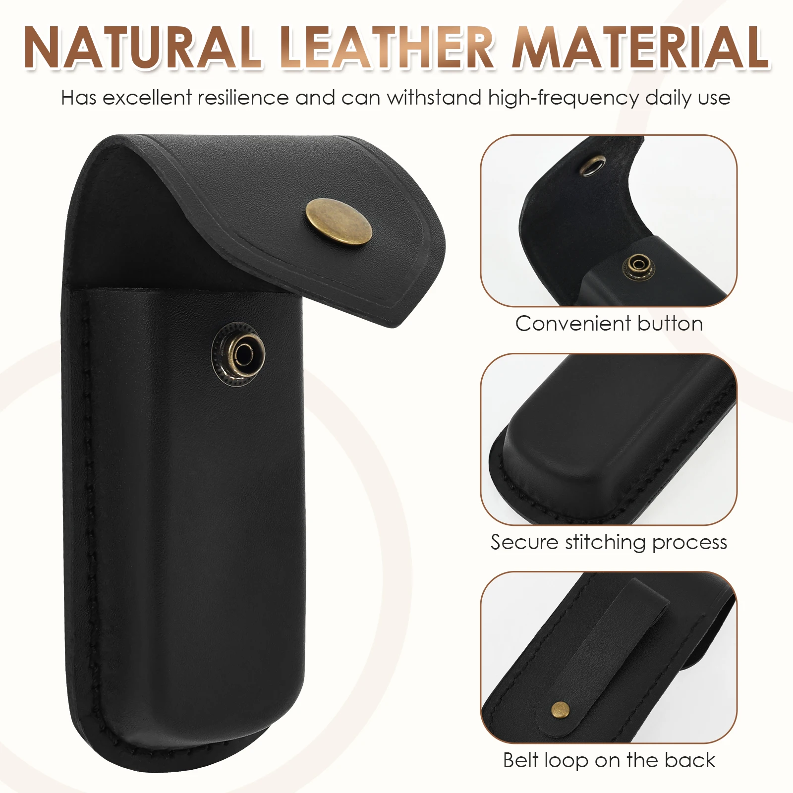 Leather Pocket Knife Sheath 5.51" Multitool Pouch Folding Knife Belt Sheath with Snap Closure Multitool Case for Folding Cutter view 3