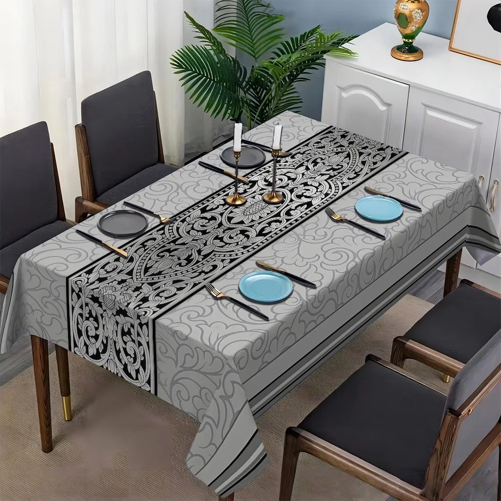 1pc European Classic Floral Tablecloth | Elegant Design with Complex Floral Pattern