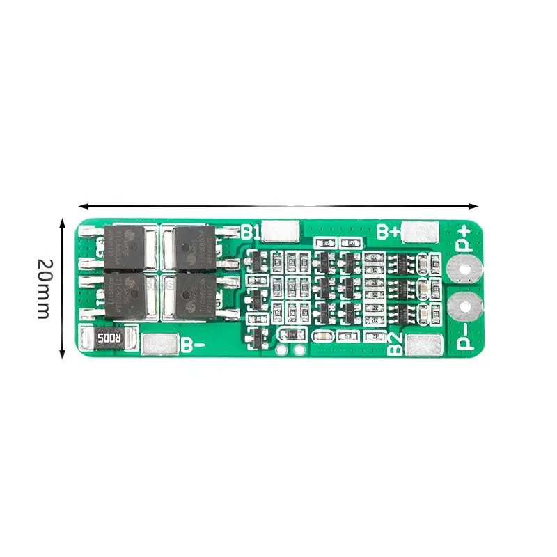 Placa de protección de batería de litio de 3 series, 11,1 V, 12V, 12,6 V, con función de protección contra sobrecarga y sobredescarga, 15A, corriente de trabajo