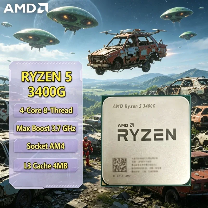 

Energy-saving All-in-one 2026 AMD Ryzen 5 3400G 4-Core 8-Thread Vega11 4MB L3 AM4 65W DDR4 Gaming CPU Without Cooler