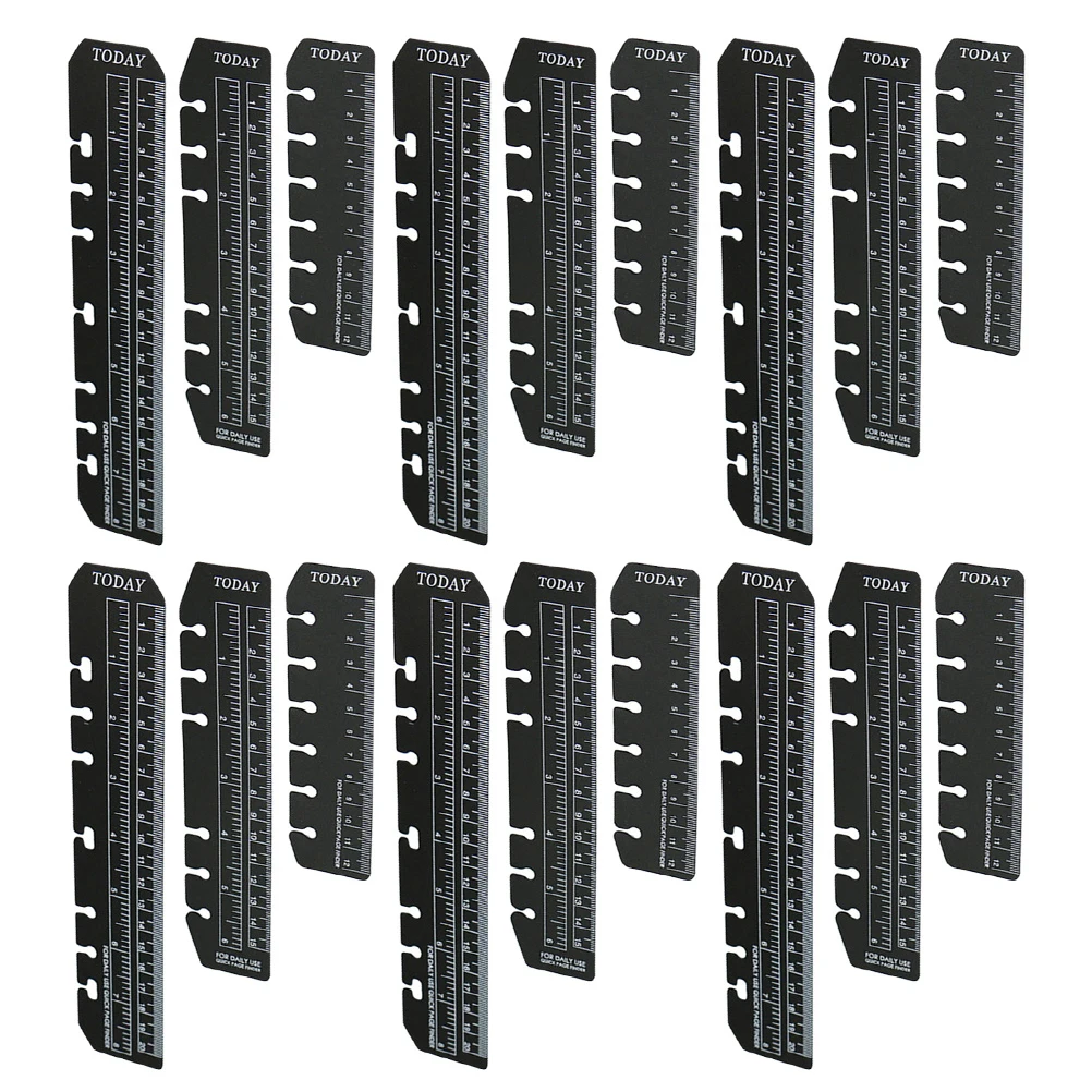 18Pcs Portable Page Ruler Exquisite Design Thin Light Book Accessory Household Bookmark Ruler Planner Bookmark