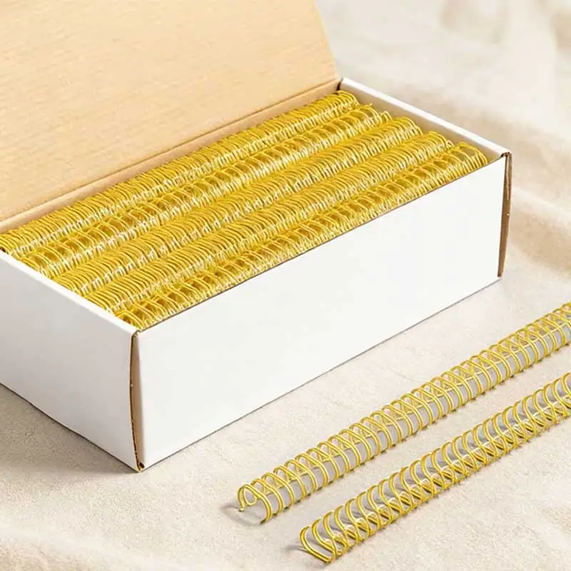 3-1-34-holes-100pcs-notebook-spring-book-ring-wire-binding-a4-binders-double-wire-yellow-binding-metal-yo-coil-calendar-binding
