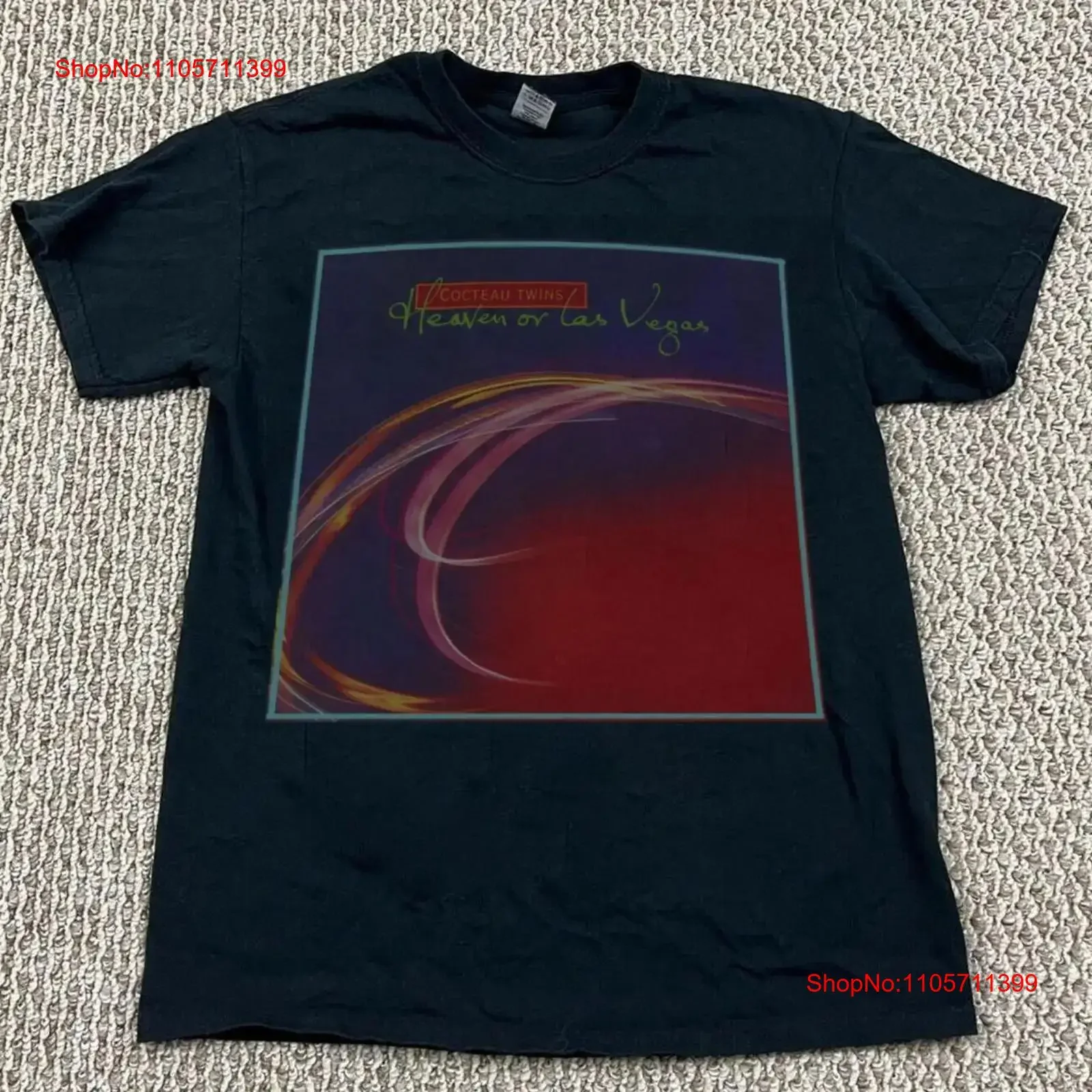 Cocteau Twins Heaven or Las Vegas T Shirt basic black Cotton 100 NH3273 long short sleeves vintage Washed Soft Stretched