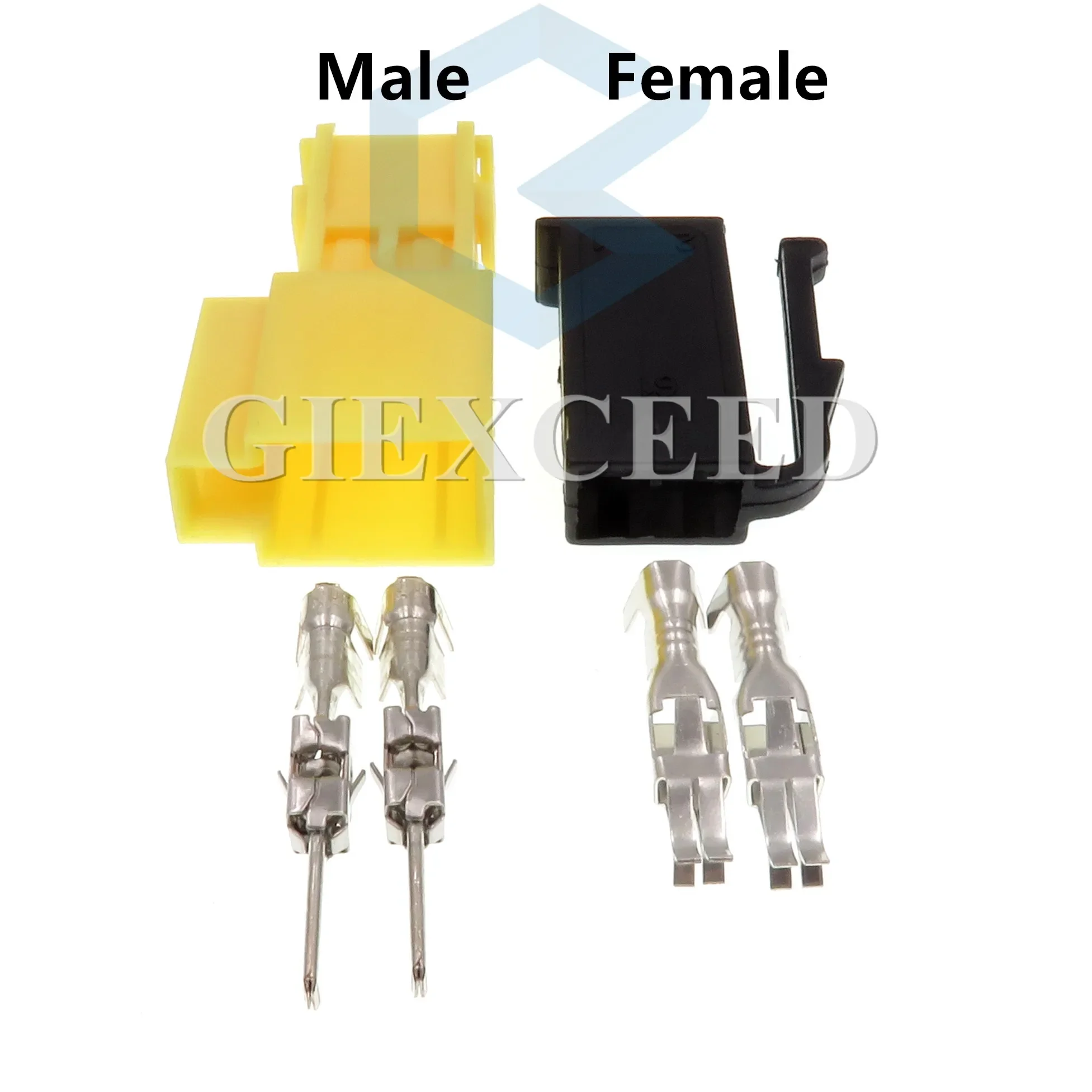 2 Sets 2 Pin Automotive Cable Connector 191906231A 1H0906712 AC Assembly Auto Wiring Connector Female Male For Cars Motors