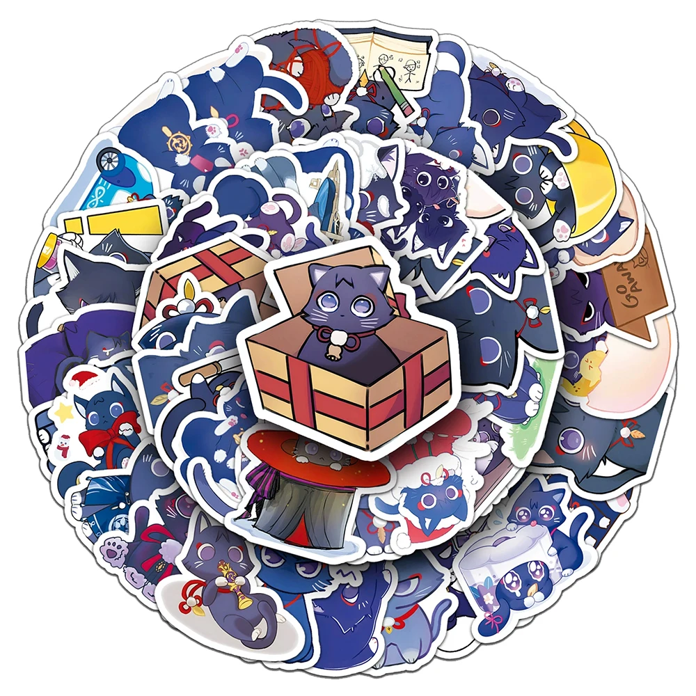 

10/30/50pcs Cartoon Genshin Impact Balladeer Stickers Cute Anime Game Cat Decals Water Bottle Laptop Phone Sticker Decoration