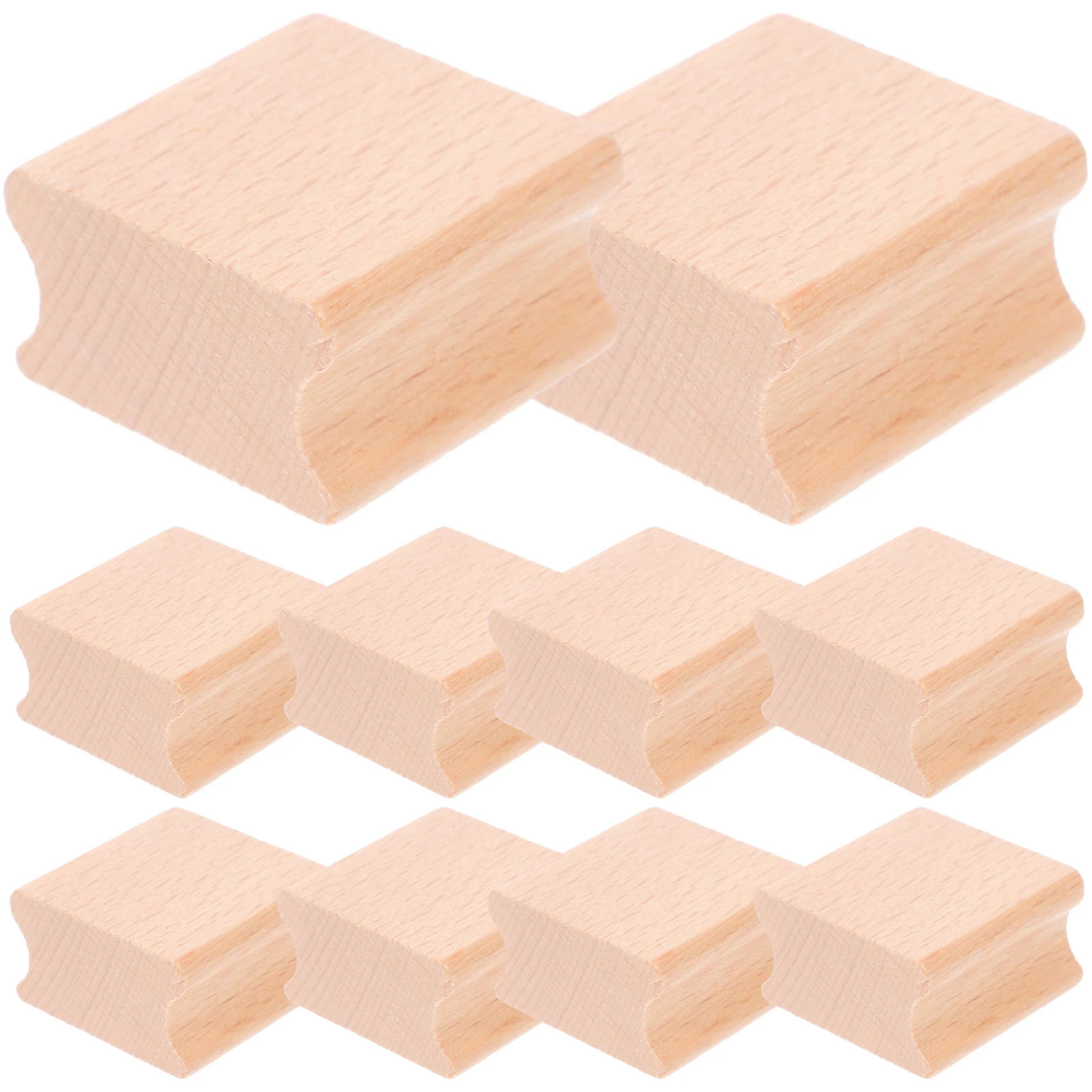10pcs Carving Wooden Smooth Wood Stamper Self Making Wooden Scrapbooks Seal Seal Stamps Blank Carving Use Wood Stampers