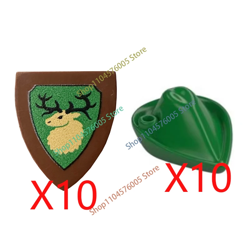 MOC Mittelalterliches Zubehör Bausteine Löwe Schwarzer Adler Dämon Drache Königreich Tempelritter Figuren Flagge Schild Spielzeug Geschenke T31