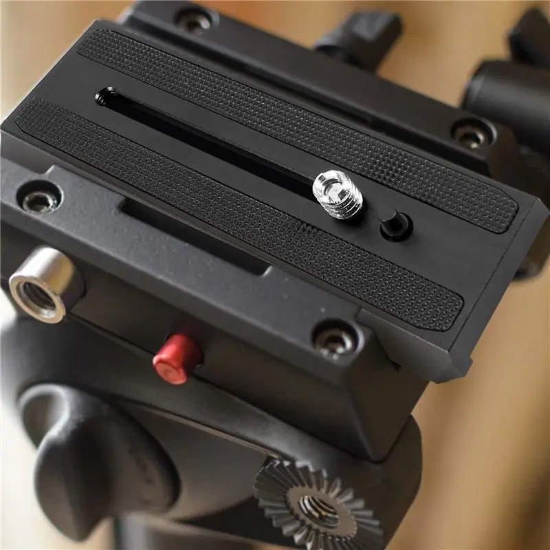 

Sliding Quick Release Plate With 1/4 Inch And 3/8 Inch Screws For Manfrotto MVH500AH Quick Release Plate Limited Time Offer