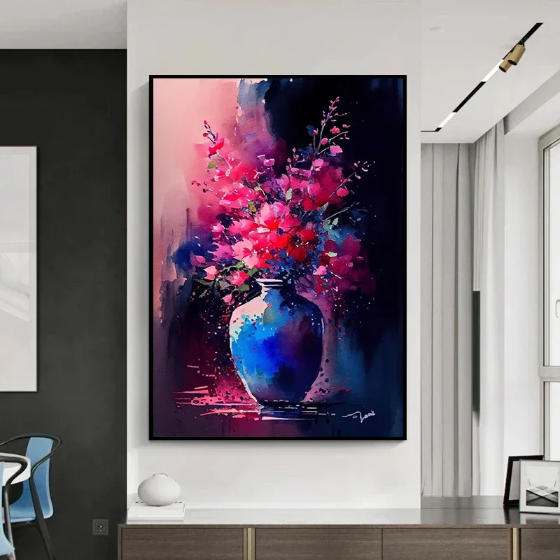 أوروبا الكلاسيكية خمر زهرة حائط لوح رسم ديكور لا تزال الحياة مع الزهور في الزجاج زهرية الشمال ملصق فني طباعة الصورة #2