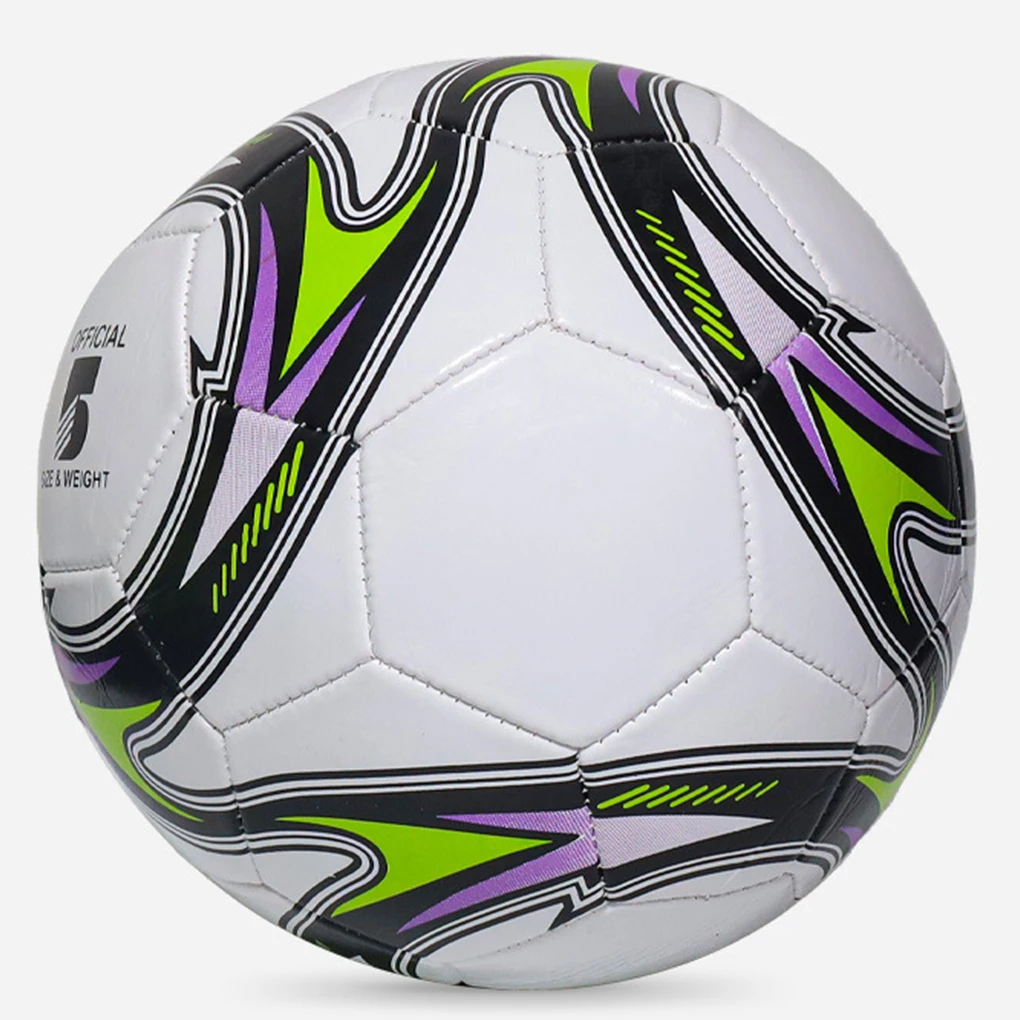 Balles de football à motifs cool Cuir PVC de qualité supérieure Taille 5 Ballons Taille 5 Vert doux et résistant aux rayures