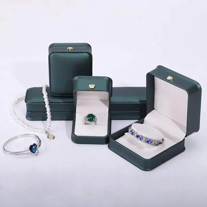 

Jewelry Ring Box PU Leather Jewelry Organizer Ring Earring Necklace Pendant Gift Display Box Proposal Engagement Wedding