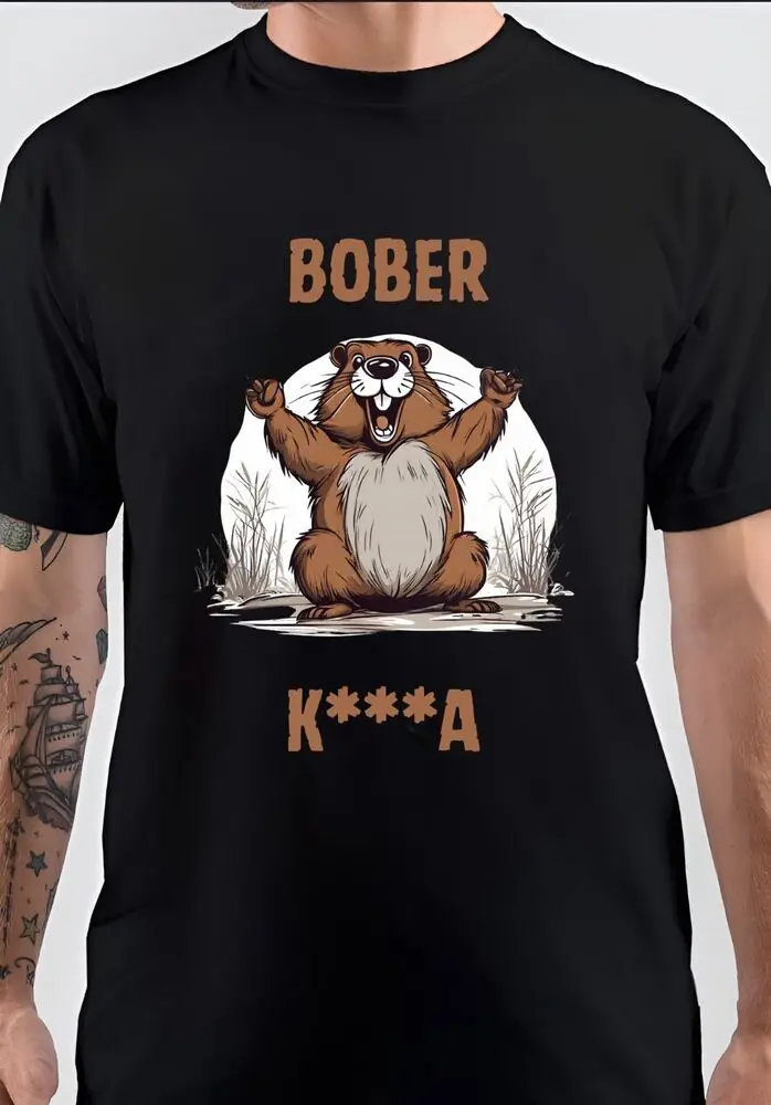 Meeting with a Beaver Bober Brown Animal Unisex T-Shirt  Tees Y2K tops Unisex Summer Short Sleeve