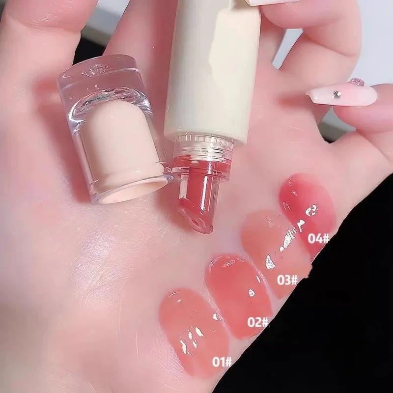 2026New Lip Jelly Essence Hydrating Lipstick Lip Gloss Lip Gloss Mirror Lips Gloss Lipstick Tender Pink Student Makeup Wholesale
