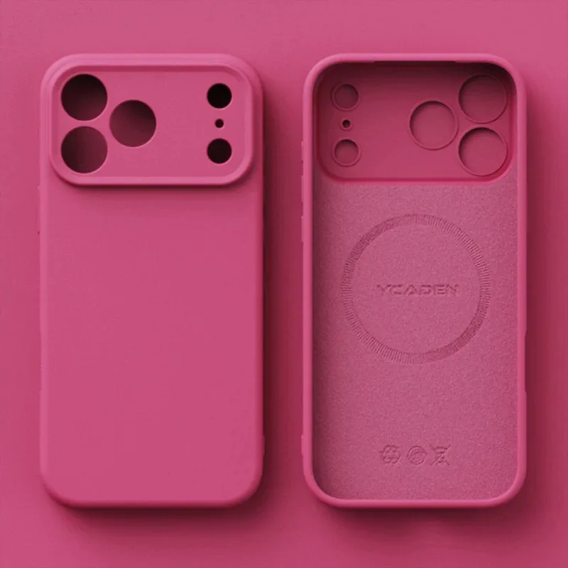 حافظة هاتف مغناطيسية من السيليكون السائل الأصلي لهاتف آيفون 17 16 15 14 13 12 Pro Max Plus 17 Air لغطاء الشحن اللاسلكي Magsafe