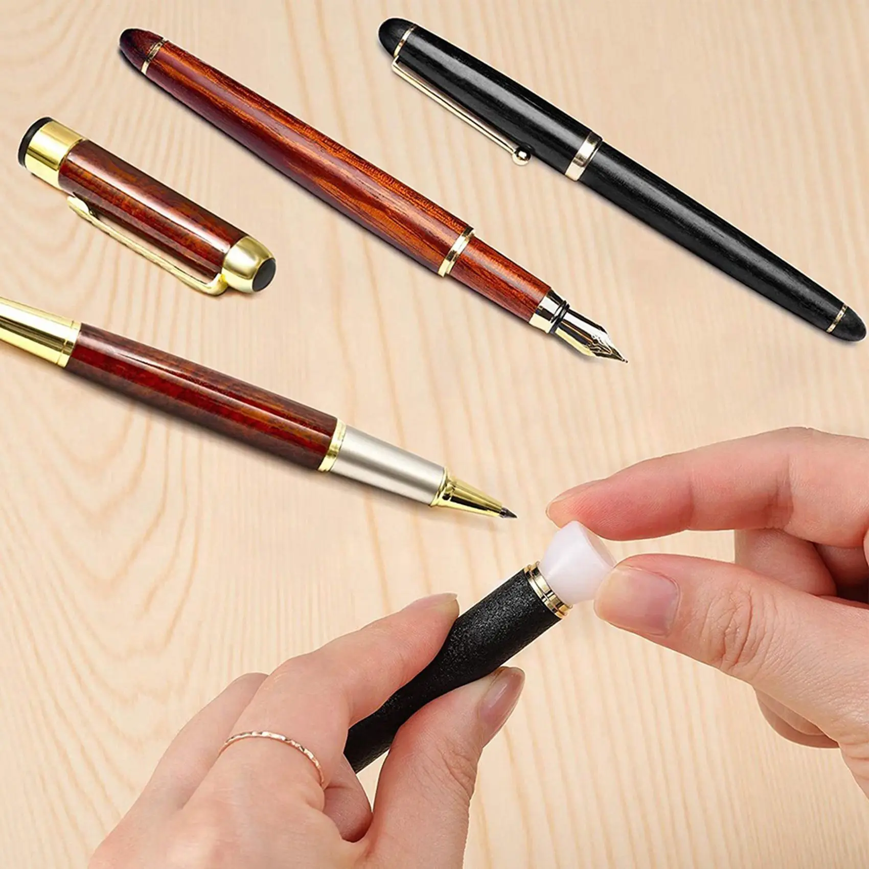 24 Pieces Pen Bushings White Pen Bushings Non-Stick Durable Pen Bushings Synthetic Bushings For CA Finishing Pen Turning-B61B