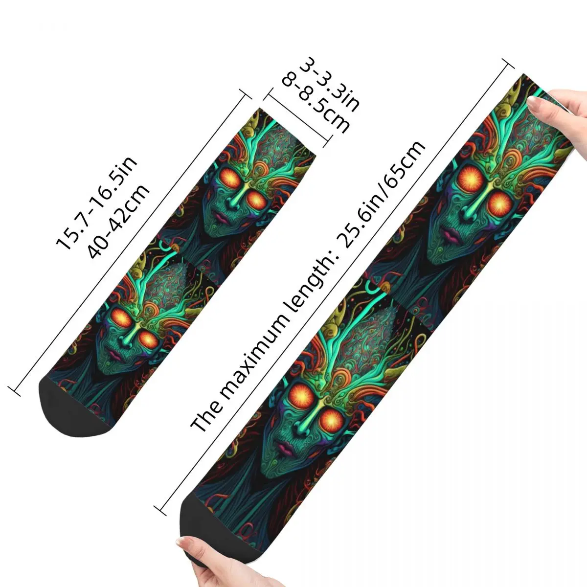 Funny Crazy Sock for Men Hive Mind Chief Vintage Medusa Mythology Happy Breathable Pattern Printed Boys Crew Sock Seamless Gift