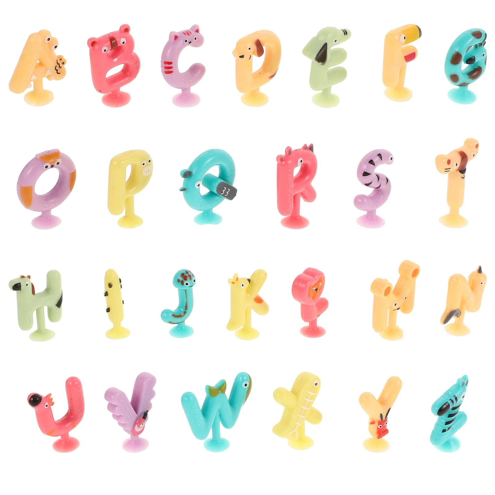 26 Pcs Toddler Bath Toys Alphabet Early Educational Letter Letters Silica Gel Family Game for Kids Suction English Spelling